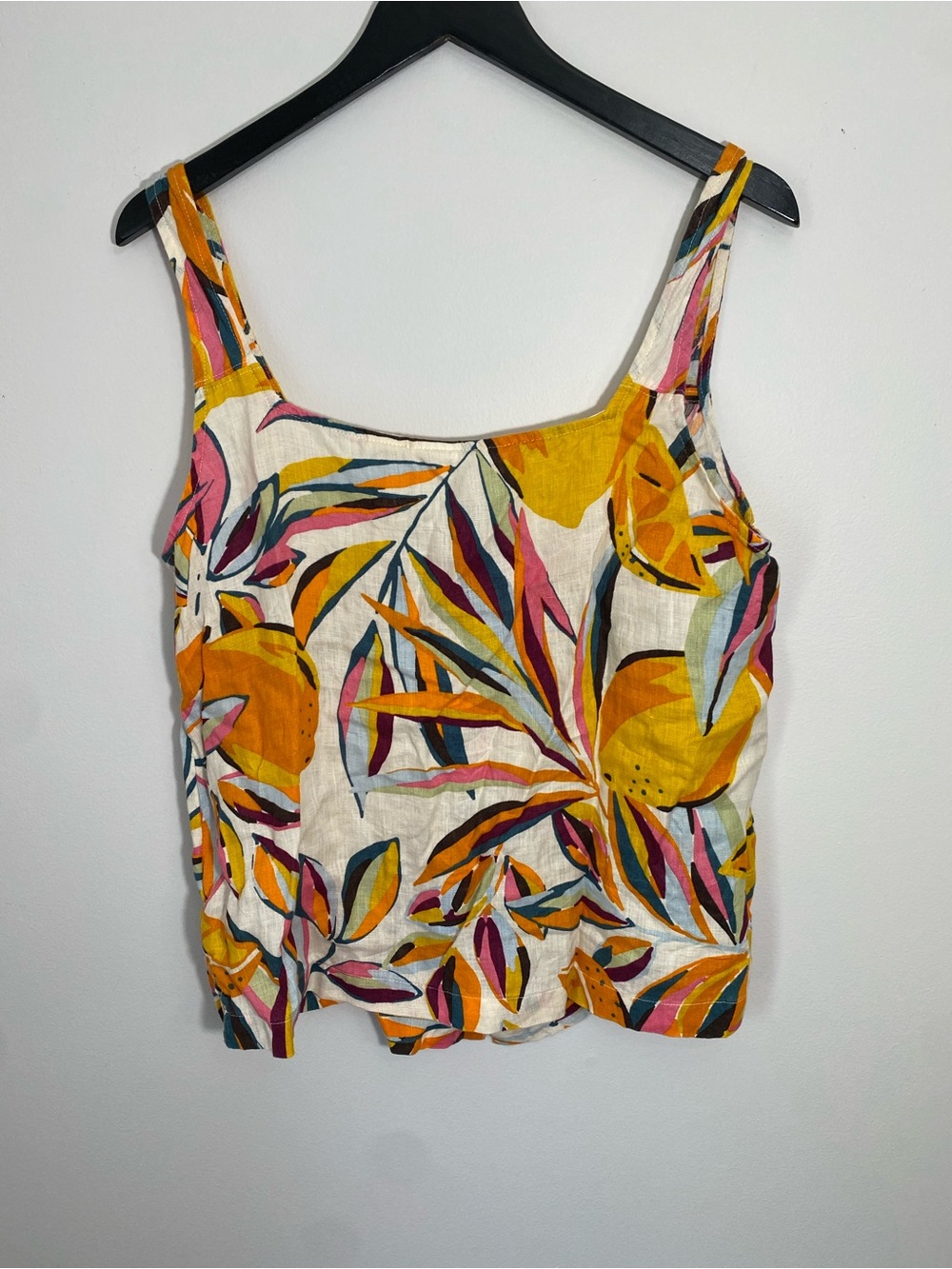 C&C California Linen Multicolour Leaf-Print Button Tank Top Large - Picture 5 of 11